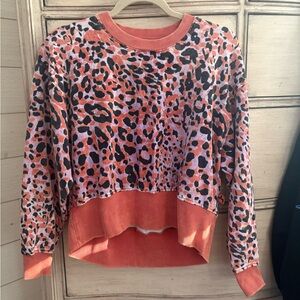 JoyLab Coral and Black Patterned Sweatshirt